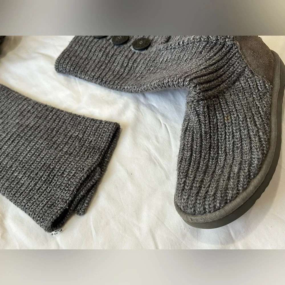 UGG Cardy #5819 Gray Classic Tall Knit Sweater Boots Womens 7